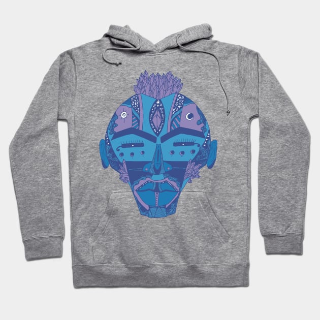 Mountain Blue African Mask 4 Hoodie by kenallouis